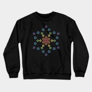 Flower Rainbow Polyhedral Dice Crewneck Sweatshirt